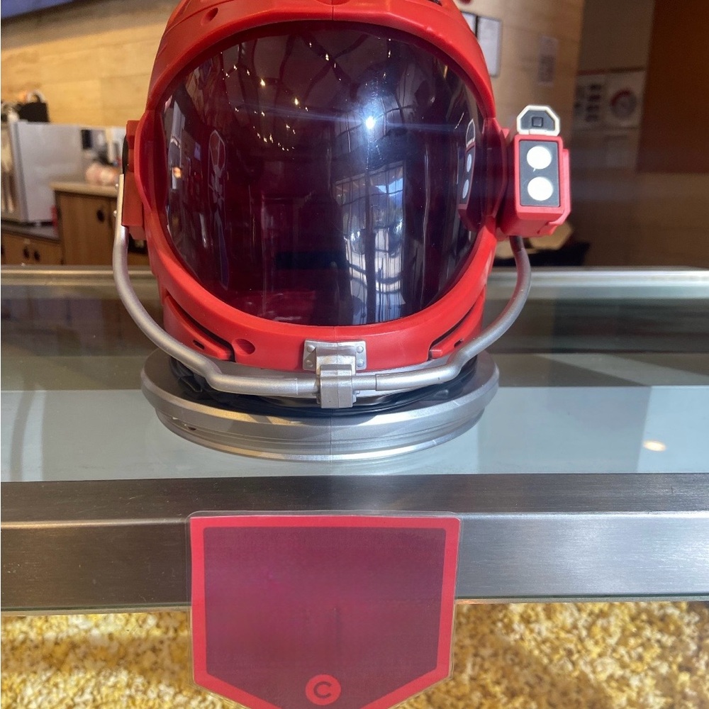 Project Hail Mary Red Astronaut Helmet Popcorn Bucket Plus Bar Mats & Stirrers.